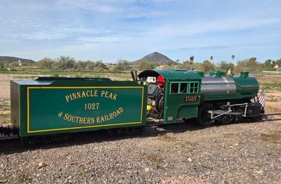 The Hurlbut, the flagship locomotive of Pinnacle Peak & Southern Railroad