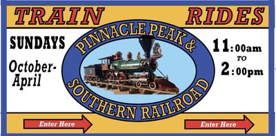 The Train Rides sign on 43rd Ave